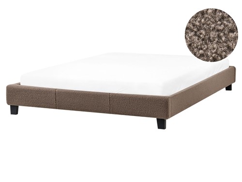 Lit double moderne bouclé - lit,