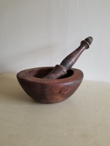 Ancien mortier bois art - mortier,