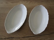 2 LIMOGES WHITE PORCELAIN RAVIERS / SMALL DISHES?