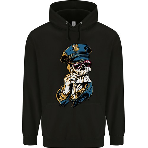 Hoodie homme policier crâne - hoodie,