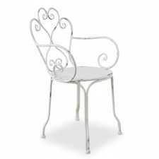 Fauteuil jardin blanc patiné