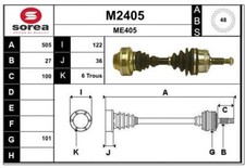 Arbre de transmission SNRA M2405 MERCEDES-BENZ CLASSE V/VITO Autobus/Autocar/VIT