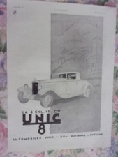 Publicité voiture UNIC de