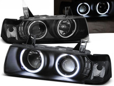 Paire Feux Phares BMW serie 3 E36 90-99 Berline angel eyes CCFL noir