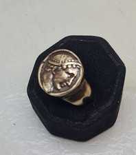 Roman Style Handmade Bronze Ring Ancient Bronze Vintage look spqr god Hermes