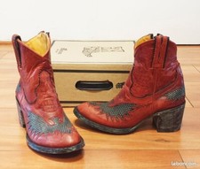 Boots Mexicana Femme – Cuir Rouge Patiné – Style Western Rock 🇲🇽👢