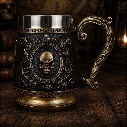 Chope métal noir doré