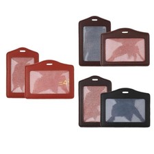 Porte-badge unisexe en cuir