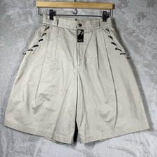 VTG Safari Khaki Culotte Shorts Women Small Tan Pleated High Rise Colombia