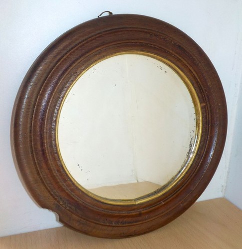 Petit miroir rustique - rond, en