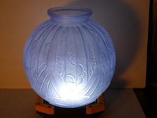 VASE BOULE ART DECO BLEUTE