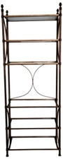 Beautiful Metal Etagere Shelf with Glass Shelves – VGC – GREAT STYLISH DESIGN
