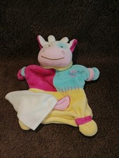 doudou marionnette vache rose