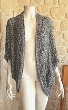 Gilet maille bleu et blanc