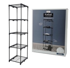 Étagère Garde-Robe Stand Armoire pour Vêtements Avec 5 Étagères Empilables Acier