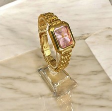 Montre quartz vintage femme luxe dorée rose neuf cadran romain avec boîte