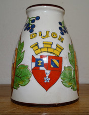 Antique Dijon Coat of Arms Mustard Pot Snail and Blackcurrant Decor 1777 Grey Doll