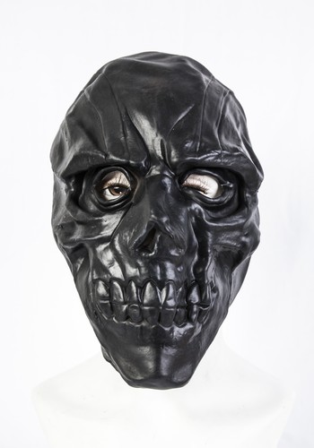 Crâne noir masque - noir, latex