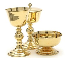 Ensemble calice patène ciboire coupe