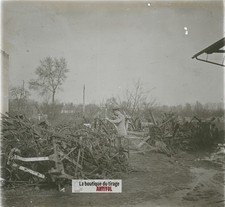 Officier, soldat, guerre WW1, plaque verre photo ancienne stéréo 6x13 cm