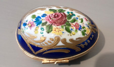 Oeuf belle boite à pilule Pilulier Porcelaine Limoges MNP décor main ANCIEN