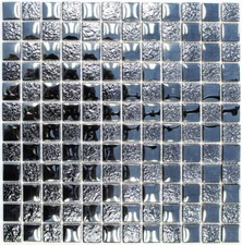 Mosaïque carreau translucide crystal Lustre noir cuisine 88-8LU89_f | 10 plaques