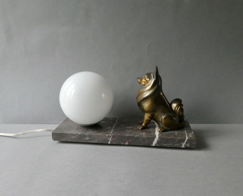 Lampe avec chien - avec, spitz