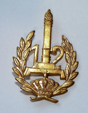 BELGIQUE INSIGNE MILITAIRE DORÉ ARMEE BELGE 12 de ligne (1949)