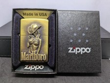 Briquet Zippo Marlboro Cowgirl en laiton massif [inutilisé]