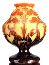 Le Verre Français Beau Vase "Amourettes" Schneider Pâte de Verre Art Déco Gallé
