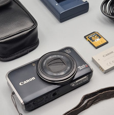 Canon PowerShot SX210 IS 14.1 MP Digital Camera Black 14x Zoom, Charger SD Case