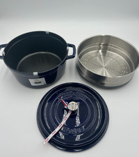 Staub Enameled Cast Iron La Cocotte Round 10 1/4" (26 cm) Steamer Set 5.5QT