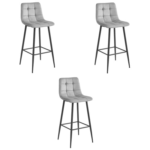 Tabouret arceto velours gris - arceto,