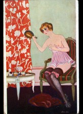 WOMAN NUDE IN TOILET / EYESHADOWS OF THE PARISIENNE 1917 ... illustrated by BEN-GEO