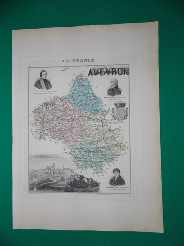 Aveyron carte atlas migeon - aveyron,
