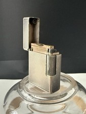 Rare S.T. Dupont Ligne 1  Lighter 1950s Brass Guilloché  Plaqué Palladium Petit