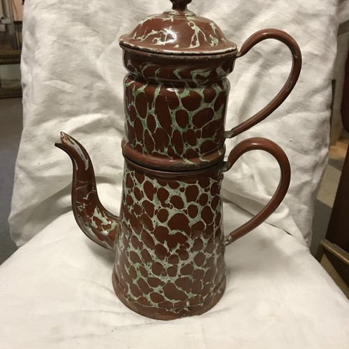 Ancienne cafetière émaillée - ancienne,