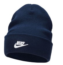 Bonnet Nike Futura Homme Navy/Blanc - Beanie Côtelé avec Revers