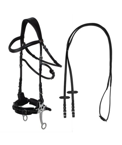 Briglia con hackamore cuoio - hackamore,
