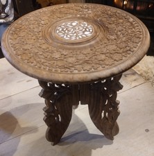 Joli GUERIDON ANCIEN bois Décor Floral 