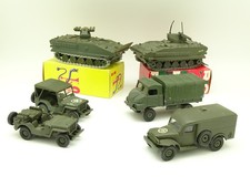 Solido Military Army 1/50 - Lot of 6 Models including 2 Tank 2 Jeep 1 Dodge 1 Unic
