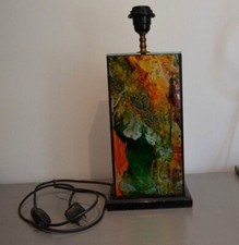 Large Multicolor Lacquered Glass Lamp Stand Design 1970