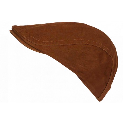 Casquette plate marron coton - casquette,
