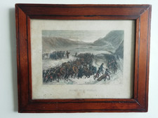 Cadre ancien filet avec gravure de Raffet . "Passage du St Bernard"  .