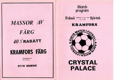 Kramfors v Crystal Palace Friendly 27.7.1980