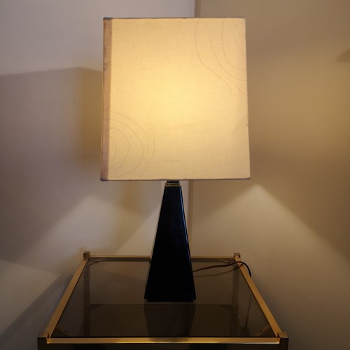 Lampe céramique bleu cobalt - céramique,
