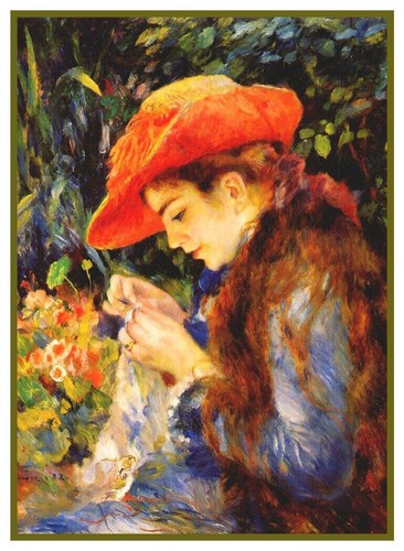Renoir marie therese sewing - renoir's,