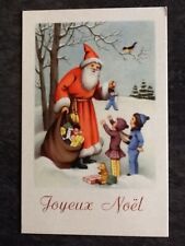 ILLUSTRATED CP MERRY CHRISTMAS CHRISTMAS OFFER TOYS CHILDREN IN SNOW BIRD 24404