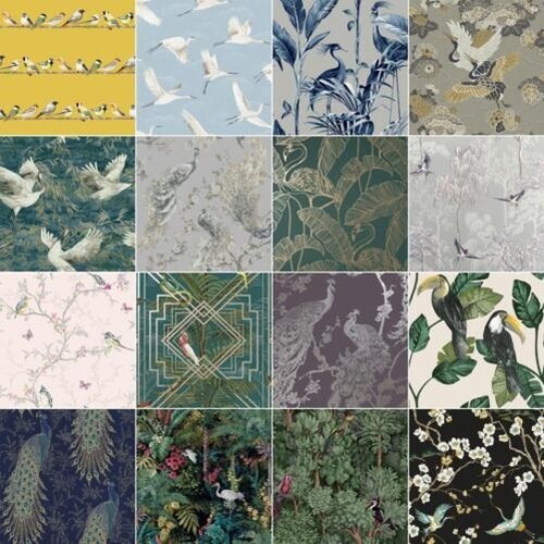 Papier peint oiseaux - peint,