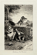 Slave of Duty ENGRAVING Eau Forte HENRY SOMM XIX°